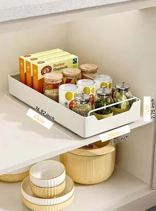 Self-Adhesive Carbon Steel Pull-Out Kitchen Organizer (No-Drill)