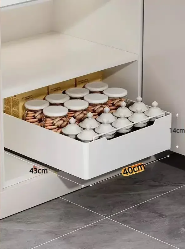 Self-Adhesive Carbon Steel Pull-Out Kitchen Organizer (No-Drill)