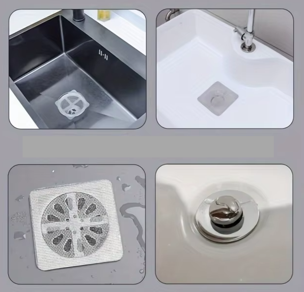Self-Adhesive Fine Mesh Drain Hair Catcher (4-Inch)