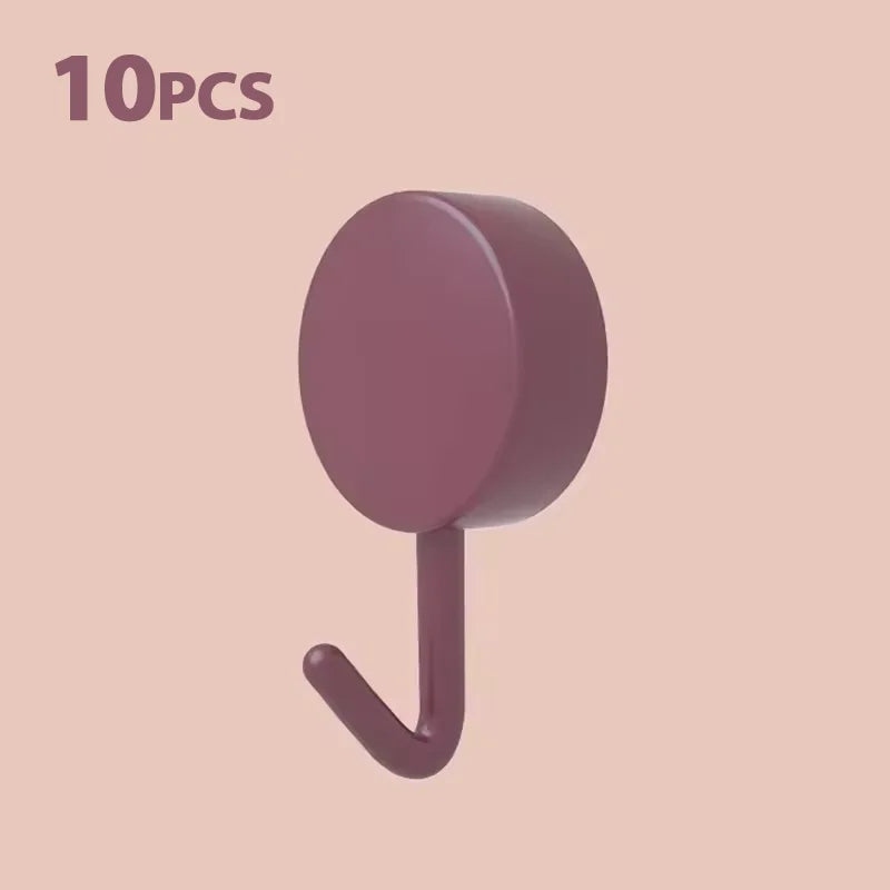 Self-Adhesive No-Drill Silicone Wall Hooks (Set of 5/10)