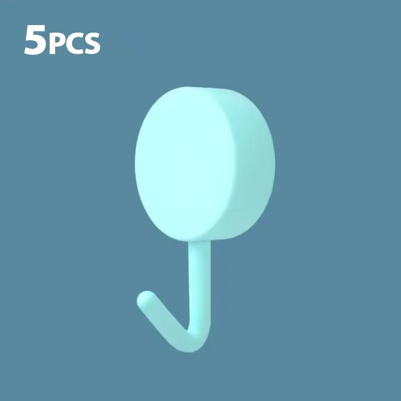 Self-Adhesive No-Drill Silicone Wall Hooks (Set of 5/10)