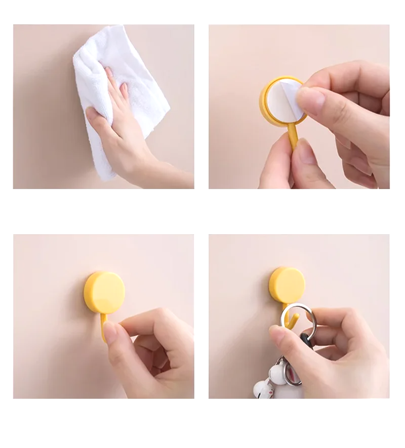 Self-Adhesive No-Drill Silicone Wall Hooks (Set of 5/10)