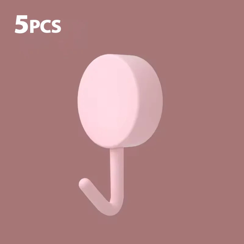 Self-Adhesive No-Drill Silicone Wall Hooks (Set of 5/10)