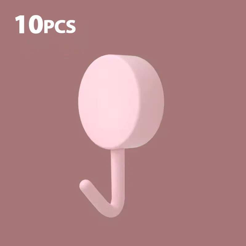 Self-Adhesive No-Drill Silicone Wall Hooks (Set of 5/10)
