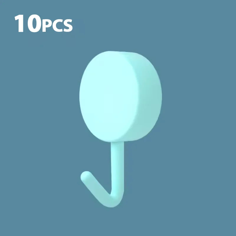 Self-Adhesive No-Drill Silicone Wall Hooks (Set of 5/10)
