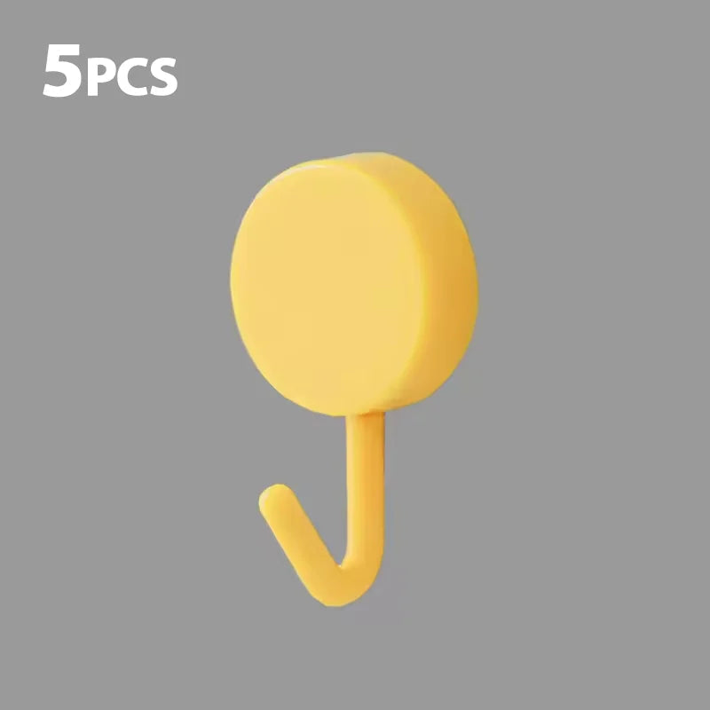 Self-Adhesive No-Drill Silicone Wall Hooks (Set of 5/10)