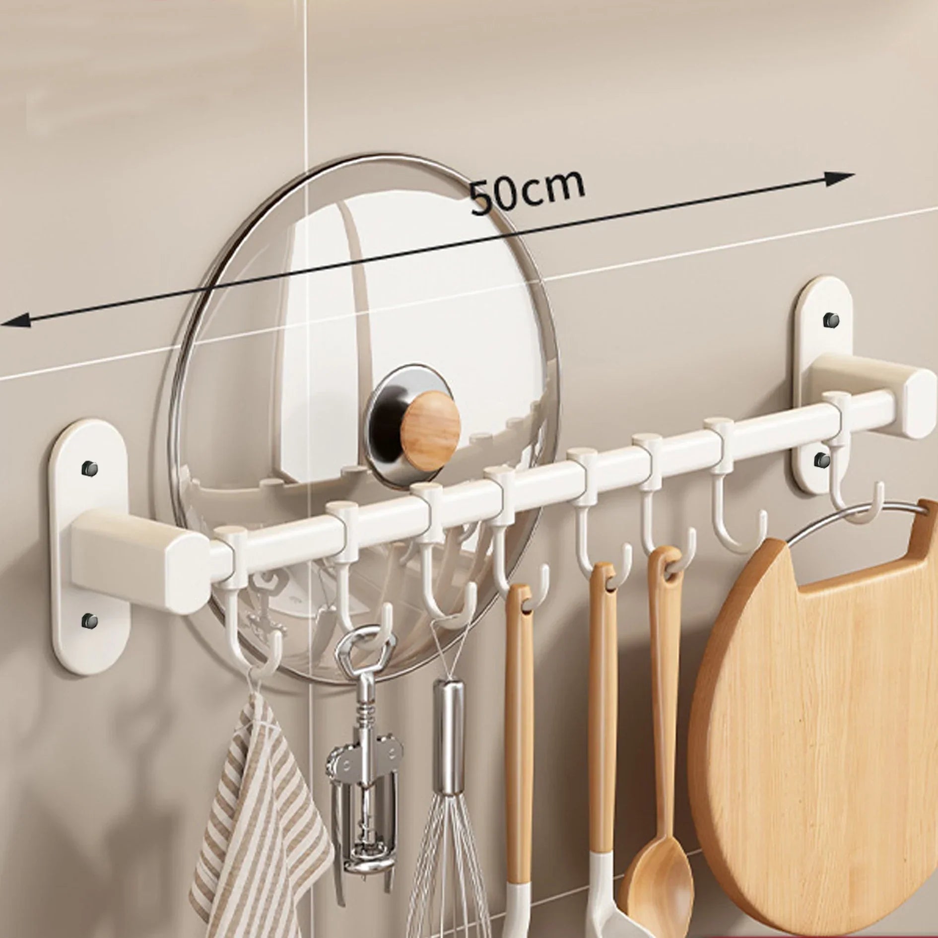 Self-Adhesive No-Drill Wall Organizer (Holds Lids & Utensils)