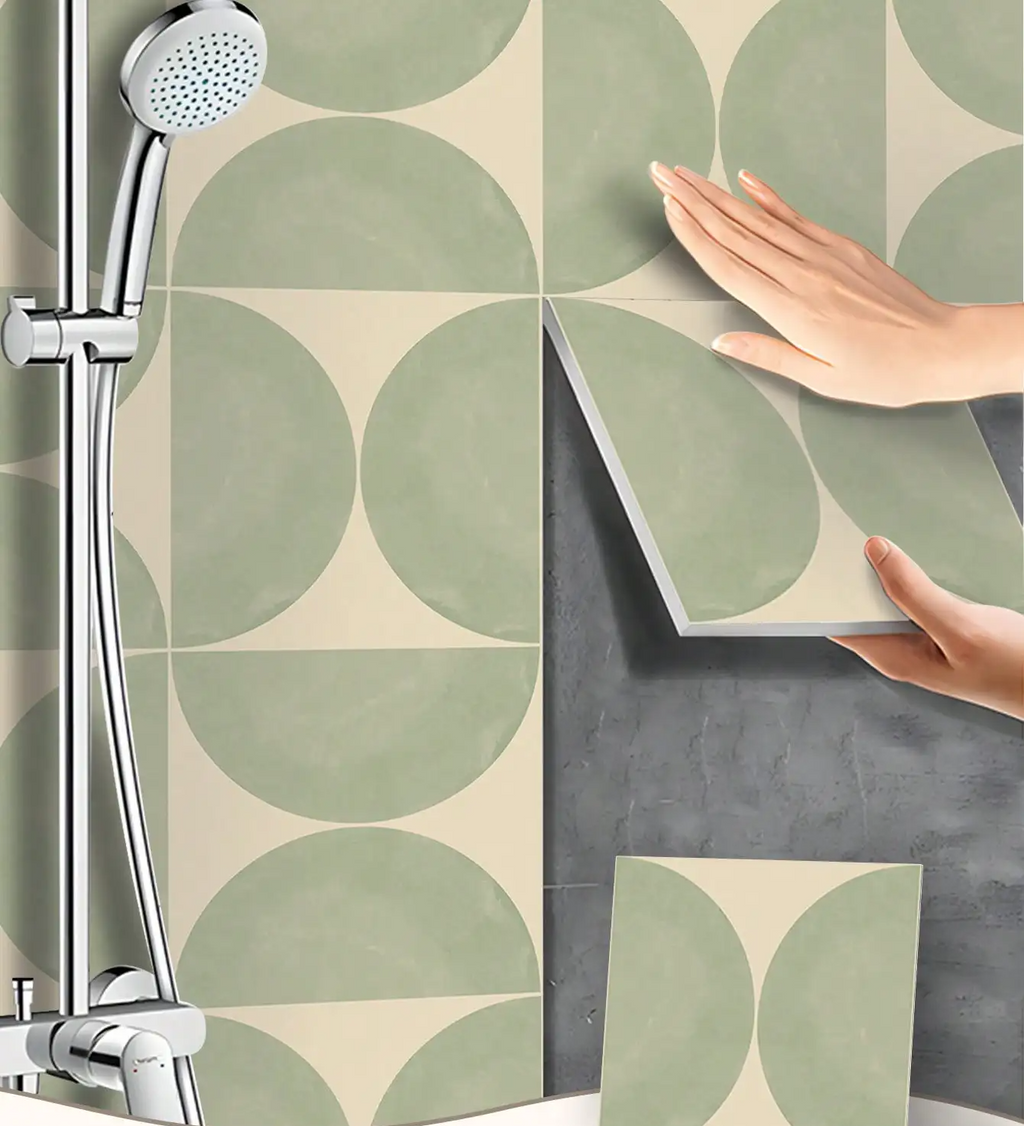 Self-Adhesive Reinforced PVC Tile Stickers (12-Piece Set)