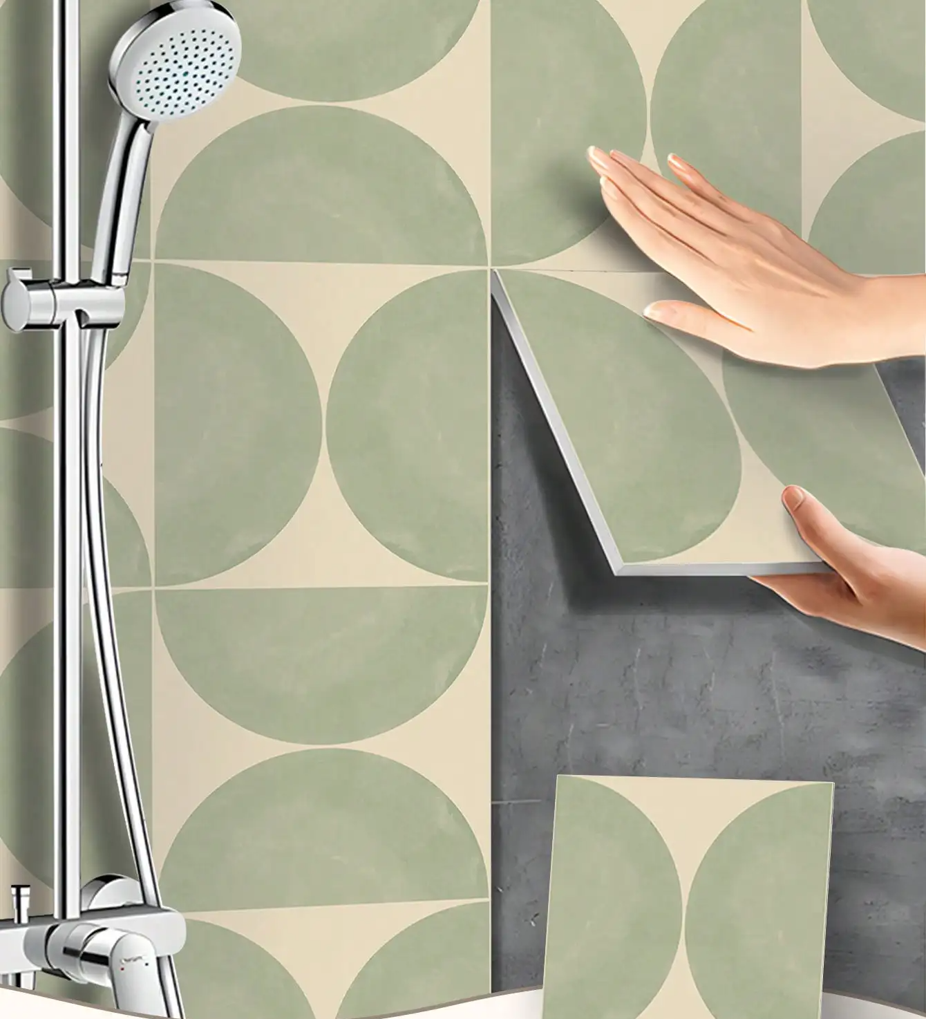 Self-Adhesive Reinforced PVC Tile Stickers (12-Piece Set)