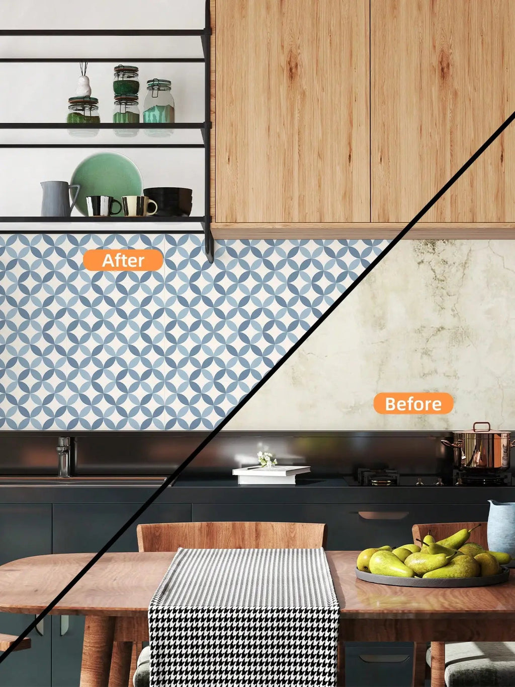 Self-Adhesive Reinforced PVC Tile Stickers (12-Piece Set)