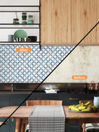 Self-Adhesive Reinforced PVC Tile Stickers (12-Piece Set)