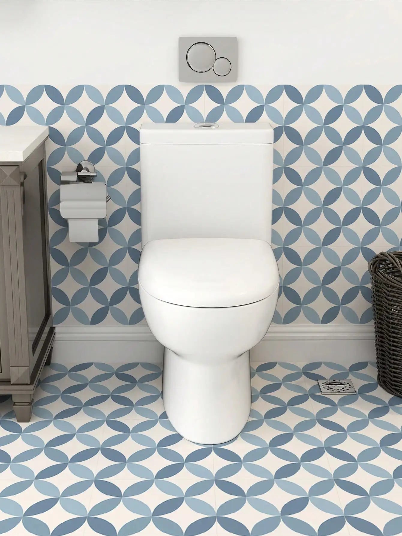 Self-Adhesive Reinforced PVC Tile Stickers (12-Piece Set)