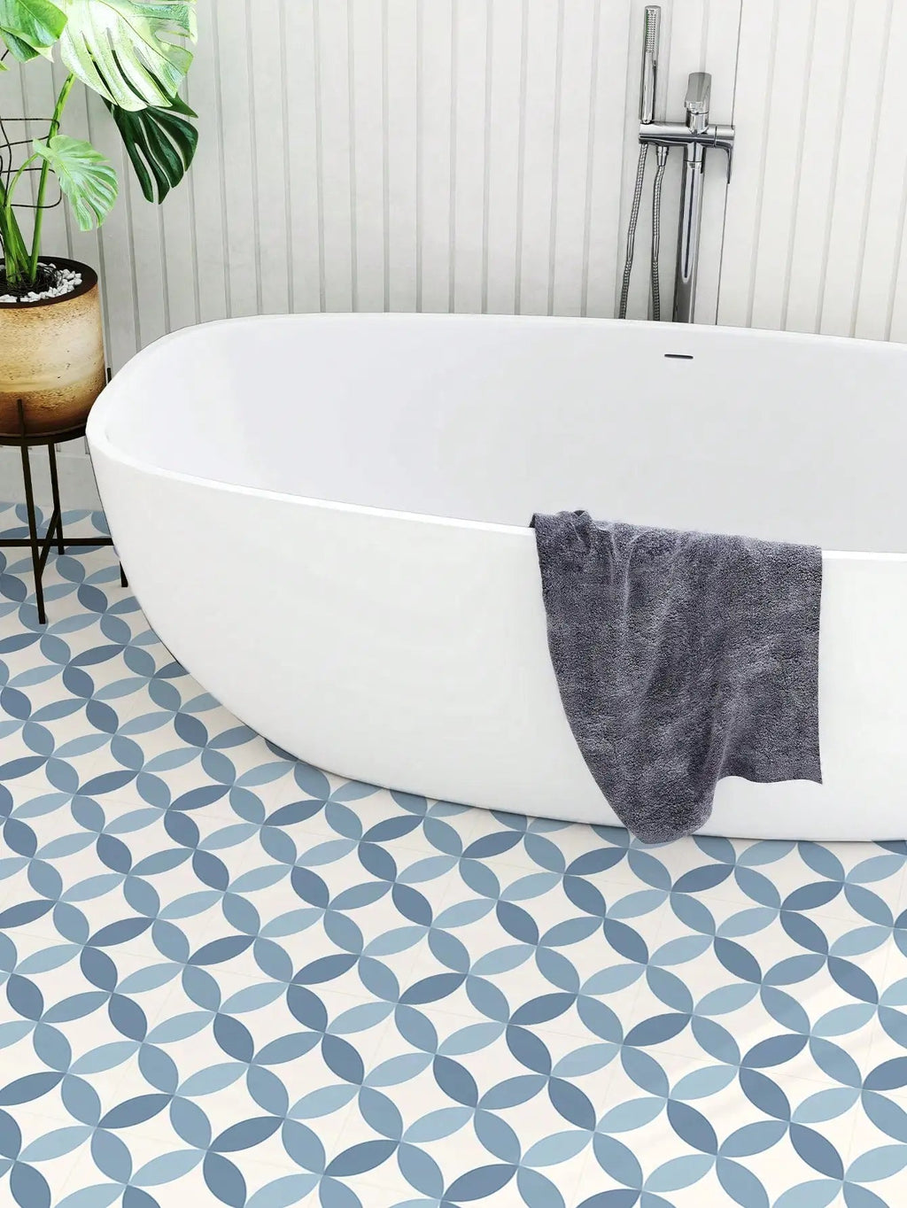 Self-Adhesive Reinforced PVC Tile Stickers (12-Piece Set)