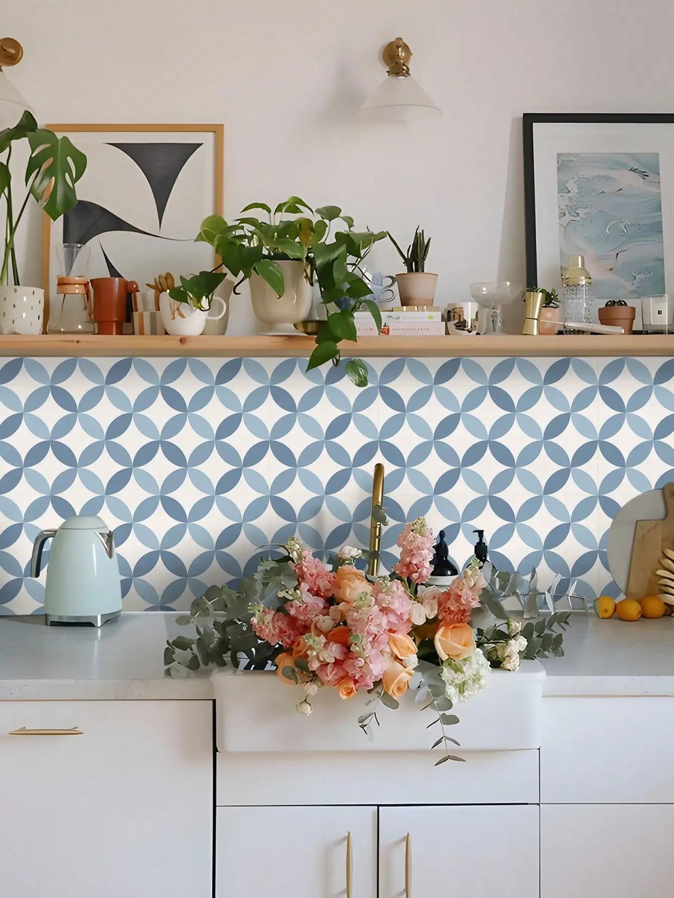Self-Adhesive Reinforced PVC Tile Stickers (12-Piece Set)
