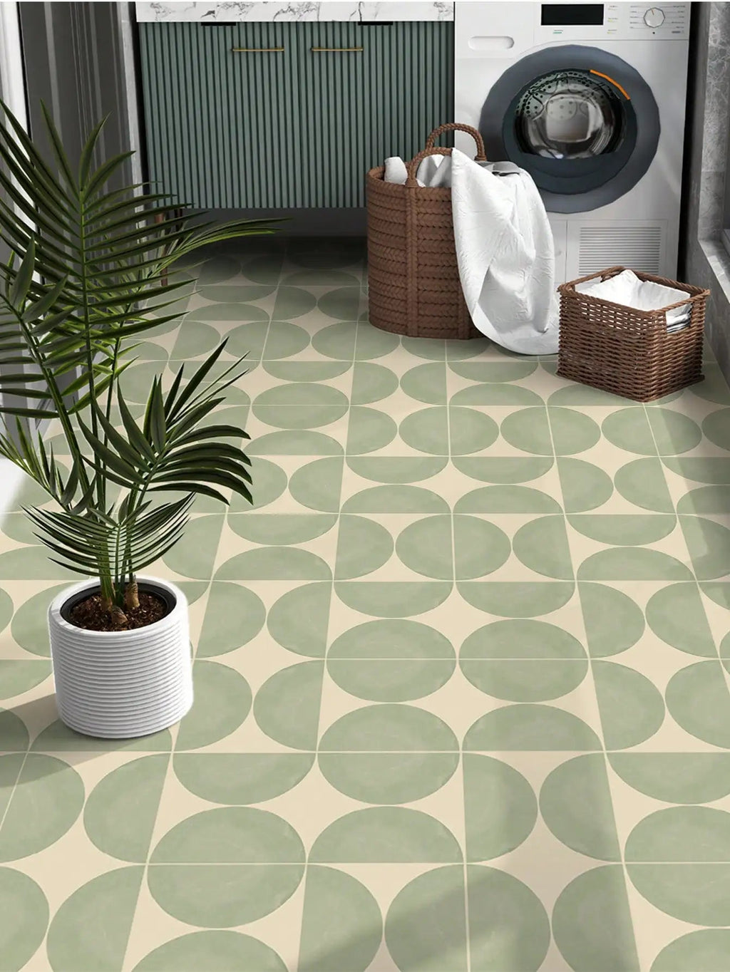 Self-Adhesive Reinforced PVC Tile Stickers (12-Piece Set)