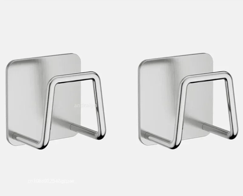 Self-Adhesive Rustproof Stainless Steel Sponge & Brush Holder