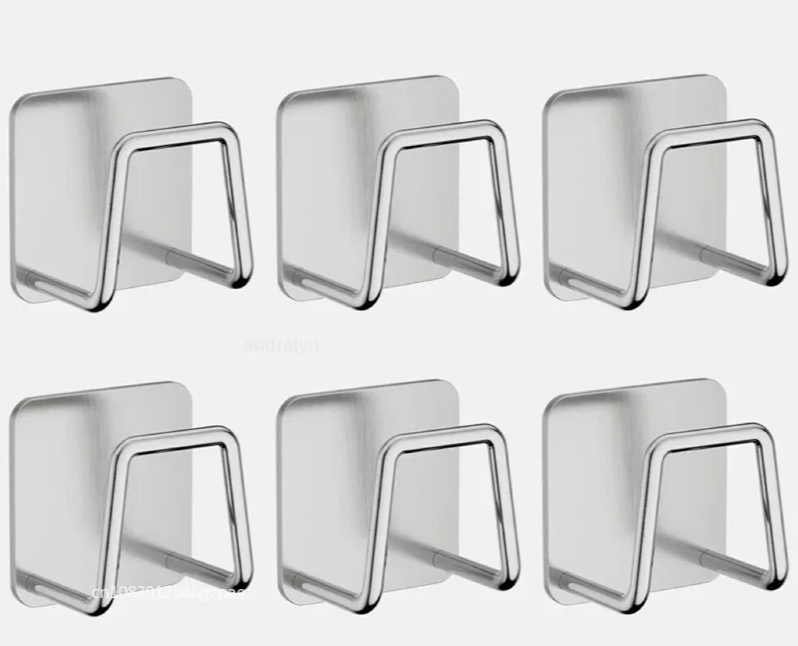 Self-Adhesive Rustproof Stainless Steel Sponge & Brush Holder