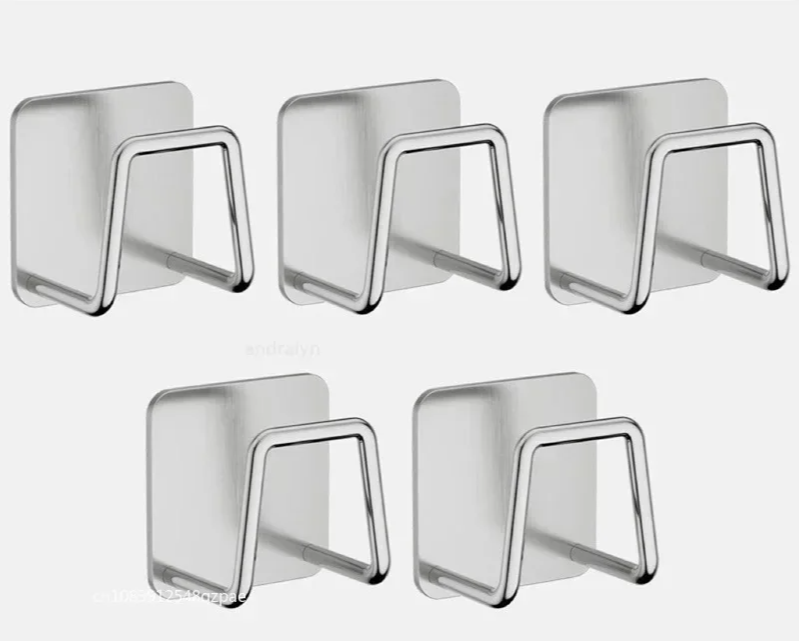 Self-Adhesive Rustproof Stainless Steel Sponge & Brush Holder