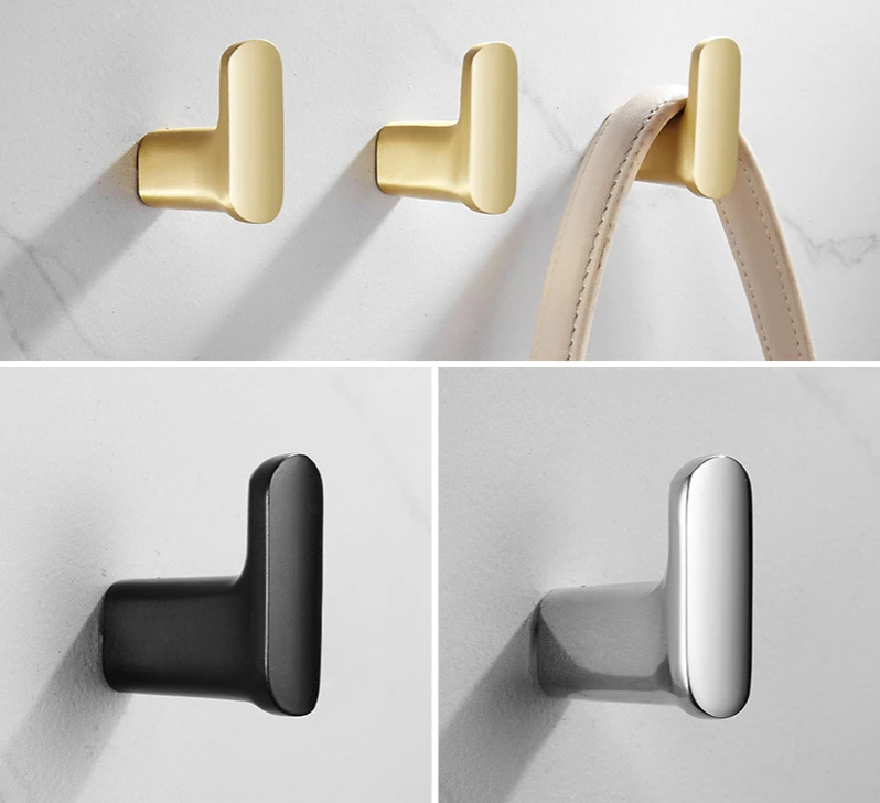 Self-Adhesive Solid Brass Wall Hook (Polished Chrome)