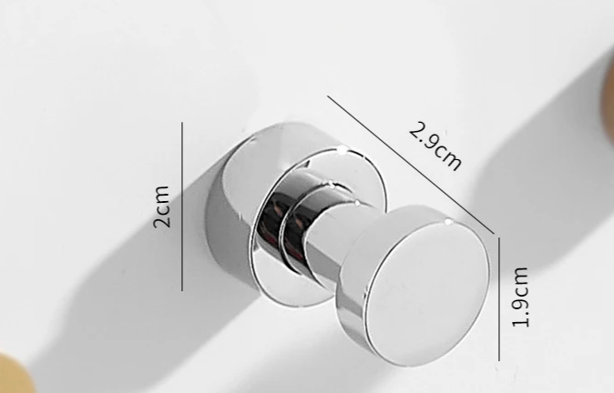Self-Adhesive Solid Brass Wall Hook (Polished Chrome)
