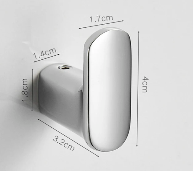 Self-Adhesive Solid Brass Wall Hook (Polished Chrome)