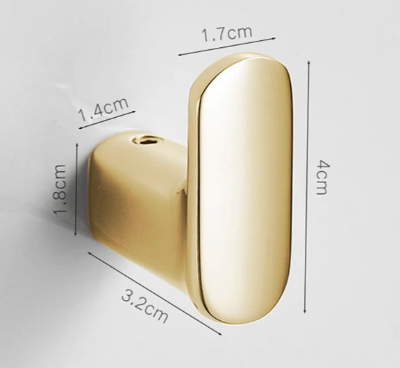 Self-Adhesive Solid Brass Wall Hook (Polished Chrome)