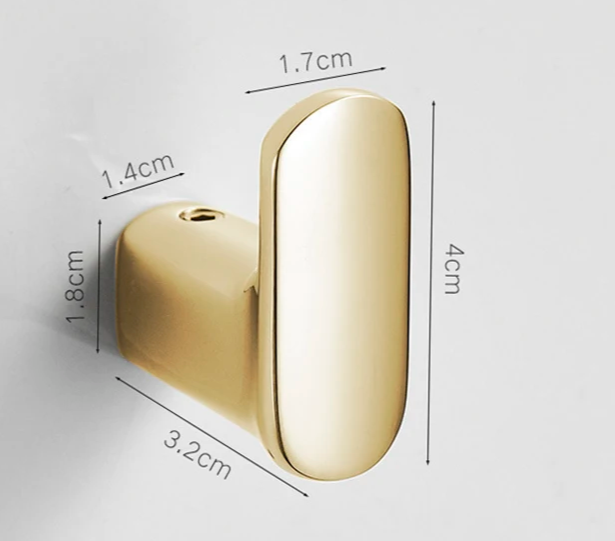 Self-Adhesive Solid Brass Wall Hook (Polished Chrome)