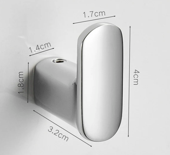 Self-Adhesive Solid Brass Wall Hook (Polished Chrome)