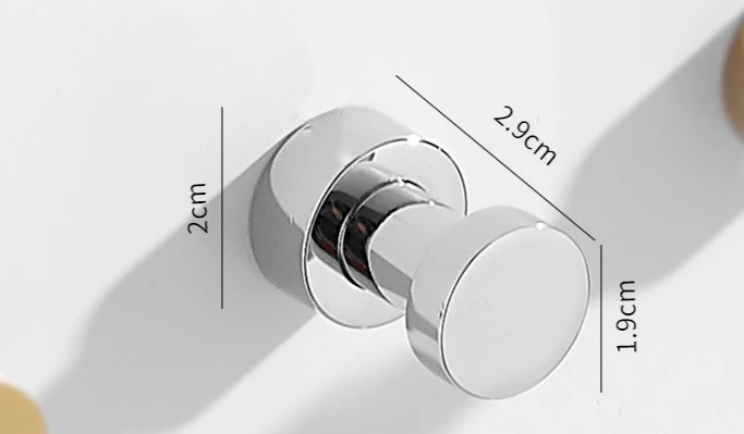 Self-Adhesive Solid Brass Wall Hook (Polished Chrome)
