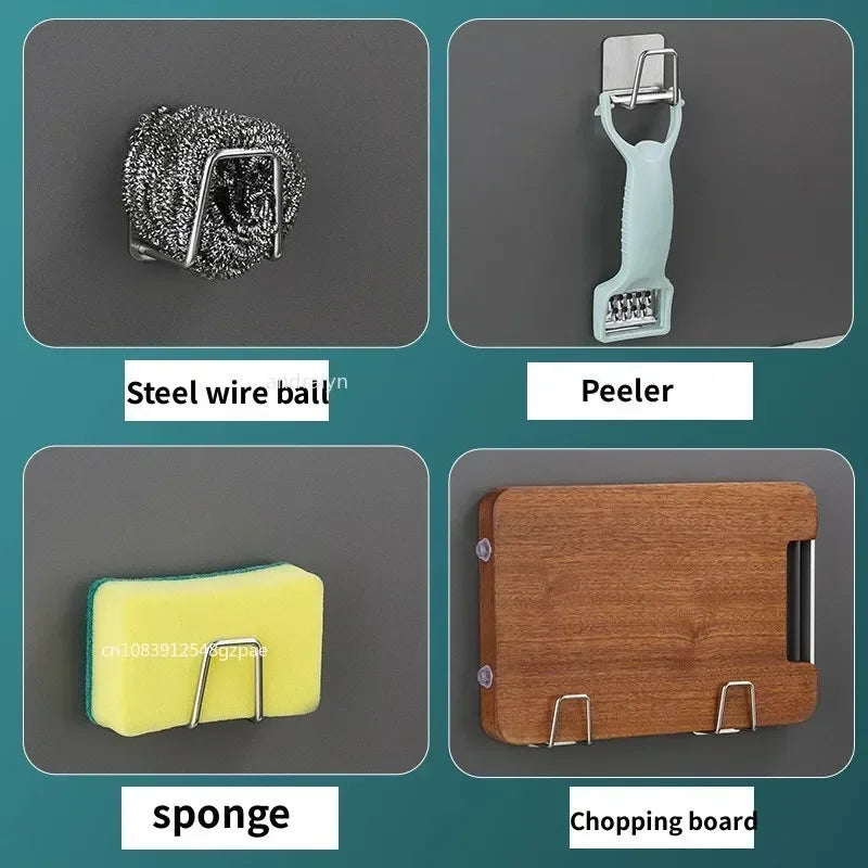 Self-Adhesive Stainless Steel Sink Sponge Holder