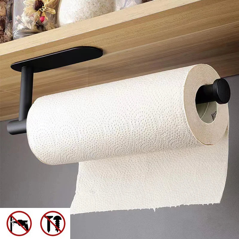 Self-Adhesive Stainless Steel Toilet Paper Holder (Extended Roll)