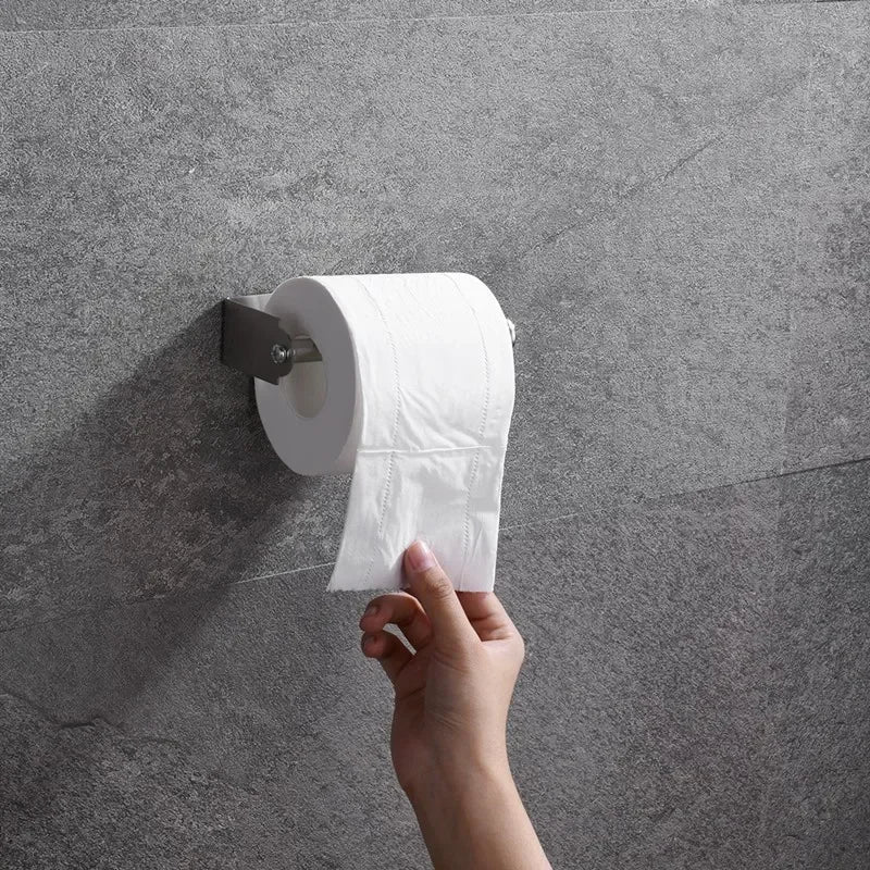 Self-Adhesive Stainless Steel Toilet Paper Holder (Extended Roll)