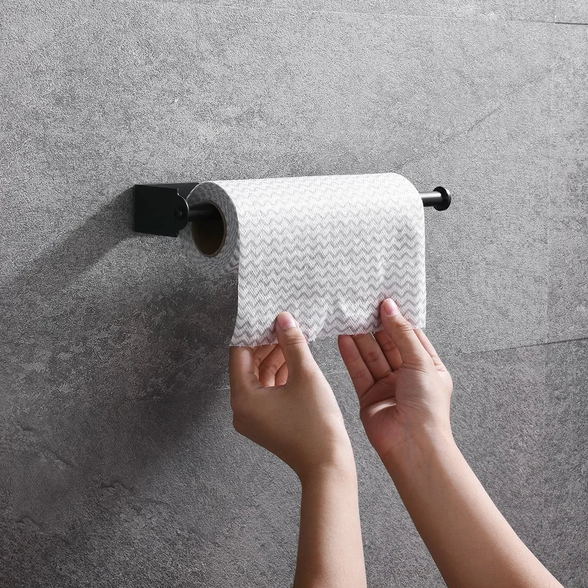 Self-Adhesive Stainless Steel Toilet Paper Holder (Extended Roll)