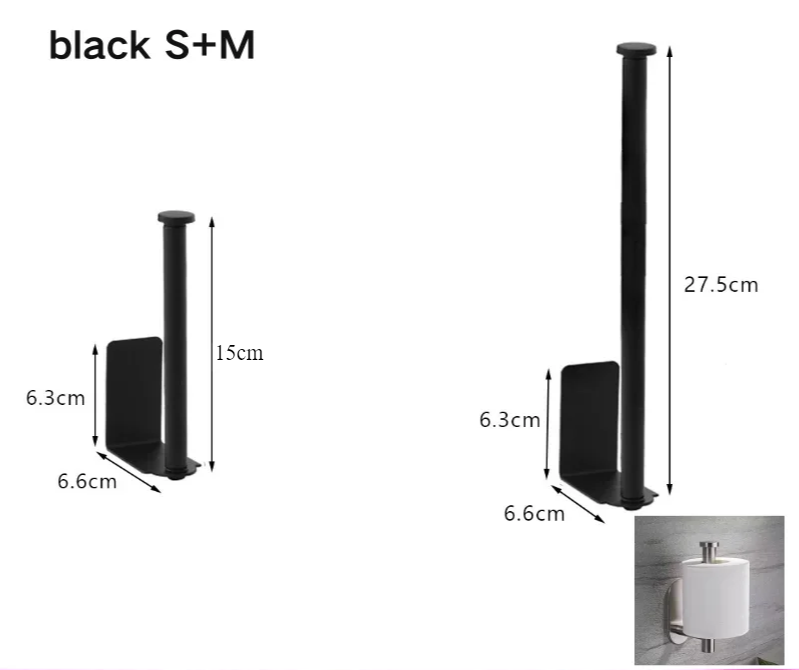 Self-Adhesive Stainless Steel Toilet Paper Holder (Extended Roll)
