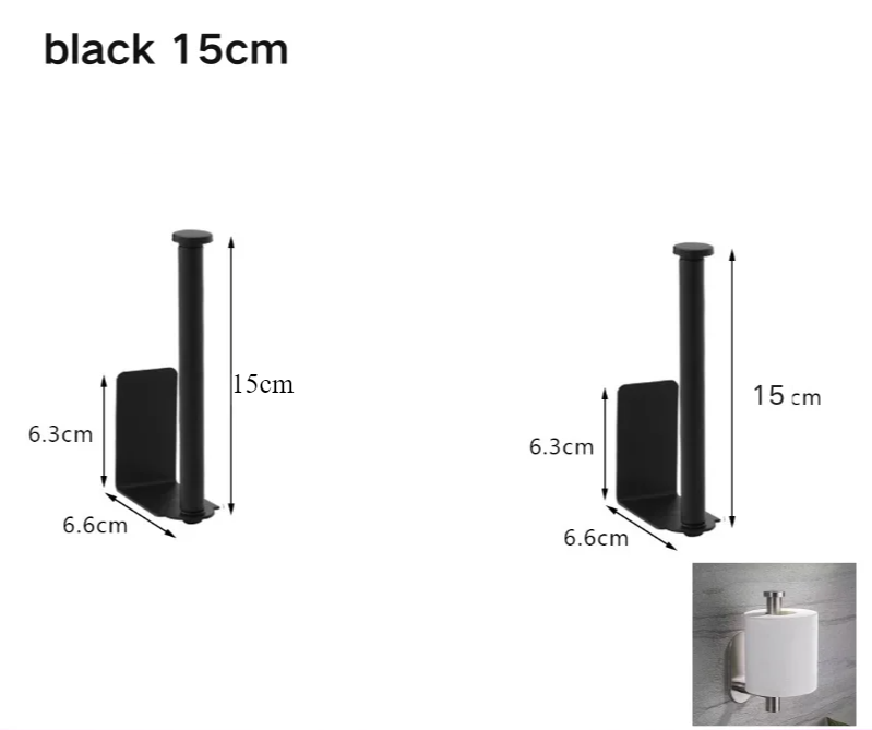 Self-Adhesive Stainless Steel Toilet Paper Holder (Extended Roll)
