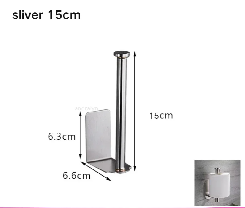 Self-Adhesive Stainless Steel Toilet Paper Holder (Extended Roll)