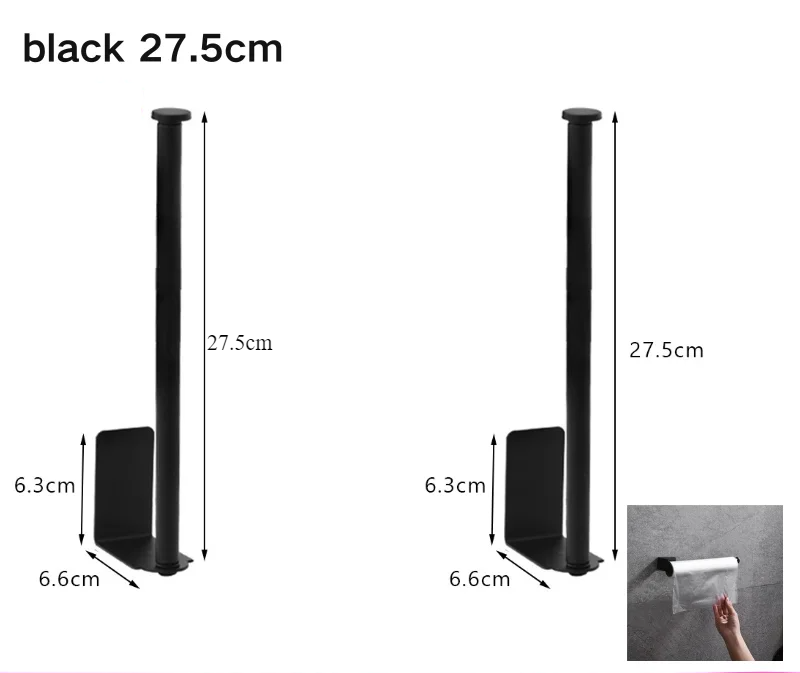 Self-Adhesive Stainless Steel Toilet Paper Holder (Extended Roll)