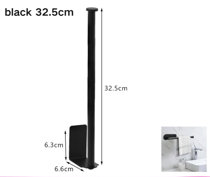 Self-Adhesive Stainless Steel Toilet Paper Holder (Extended Roll)