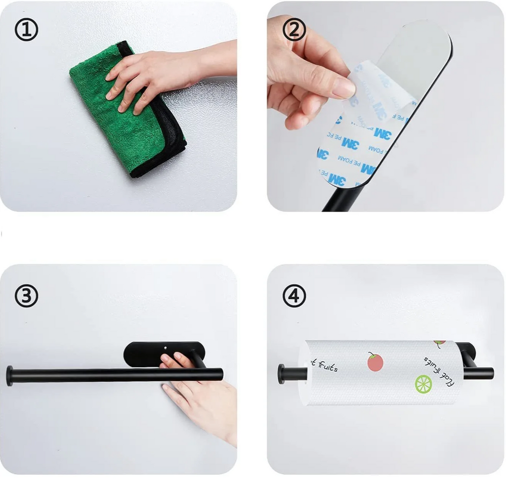 Self-Adhesive Stainless Steel Toilet Paper Holder (Extended Roll)