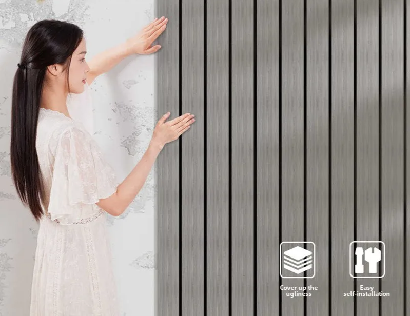 Self-Adhesive Waterproof PVC 3D Slat Wall Panel