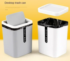 Shake-Cover Space-Saving Mini Desk Trash Can (Slim Cylinder)