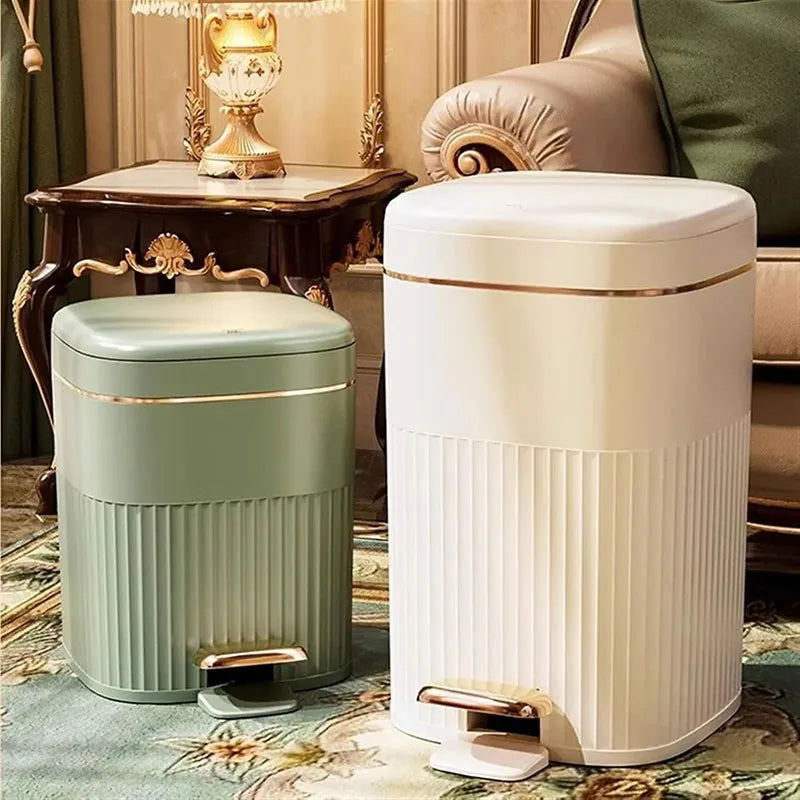 Silent Soft-Close & Odor-Sealing Step Trash Can