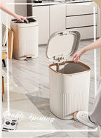 Silent Soft-Close & Odor-Sealing Step Trash Can