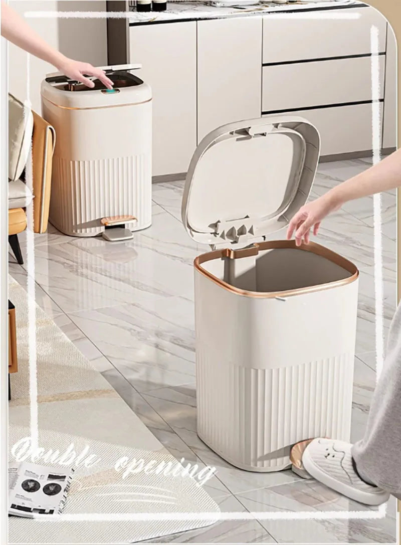 Silent Soft-Close & Odor-Sealing Step Trash Can