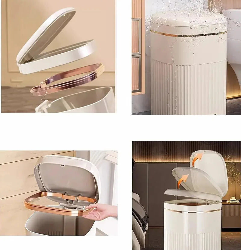 Silent Soft-Close & Odor-Sealing Step Trash Can