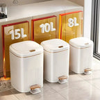 Silent Soft-Close & Odor-Sealing Step Trash Can