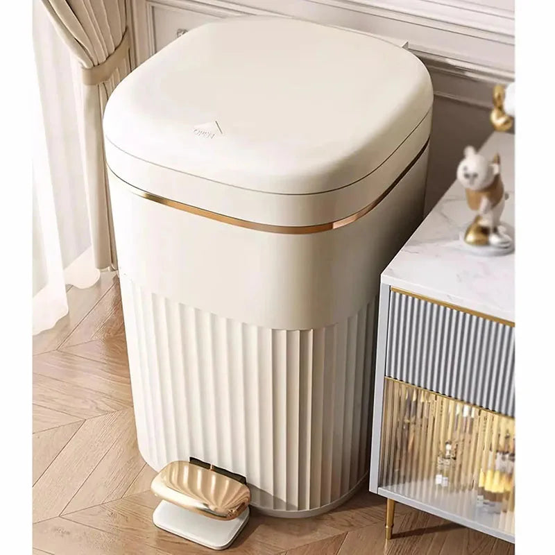 Silent Soft-Close & Odor-Sealing Step Trash Can