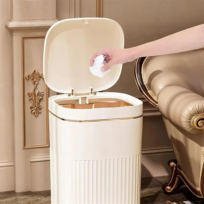 Silent Soft-Close & Odor-Sealing Step Trash Can