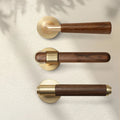 Silent Split-Handle Walnut Interior Door Lock (Keys Included)
