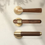 Silent Split-Handle Walnut Interior Door Lock (Keys Included)